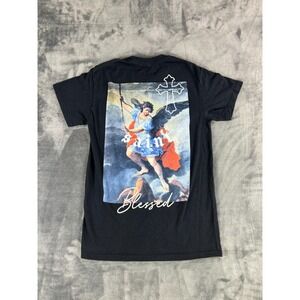 Popular Poison Saint Blessed Angel‎ Graphic T-Shirt Men's Small Religious Grunge
